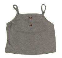 Sivý rebrovaný crop top zn. Shein