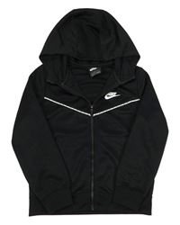 Černá sportovní propínací mikina s logem a kaucí Nike 
