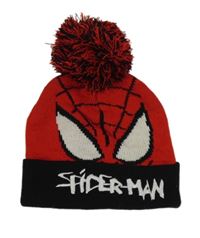Červeno-černá pletená čepice se Spider-manem Marvel