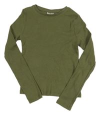 Khaki žebrované triko F&F