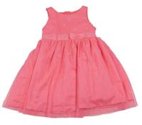 Neonově růžové šifonové šaty s kytičkami Cool Club 