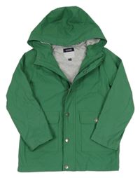 Tmavozelená nepromokavá jarní bunda s kapucí Kiabi