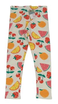 Nové - Biele legíny s ovociem Primark