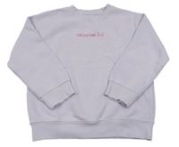 Levandulová mikina s kočkou a nápisem Zara