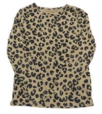 Béžovo-tmavošedé vzorované žebrované triko M&S