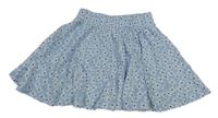 Svetlomodrá kvietkovana bavlnená sukňa Topolino