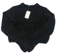 Nové - Čierny chlpatý crop sveter New Look