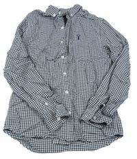 Tmavomodro-bílá kostkovaná košile Next