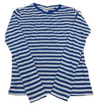 Tmavomodro-biele pruhované tričko
