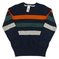 Tmavomodrý sveter s prúžkami C&A