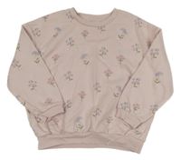 Svetloružová mikina s kvietkami George