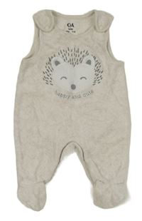 Smetanové sametové dupačky s ježkom C&A