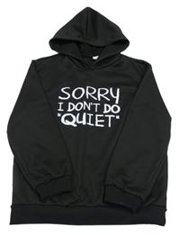 Čierna mikina s nápisom a kapucňou