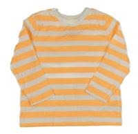 Oarnžovo-bílé pruhované triko F&F