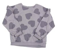 Levandulová mikina so srdiečkami a volánikmi Tu