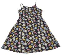 Čierne kvetované ľahké šaty Primark