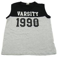 Sivo-čierne tielko s nápisom LC Waikiki