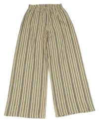Béžovo-tmavomodré pruhované culottes nohavice C&A