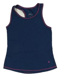 Petrolejový športový top s růžovými lemy Tchibo