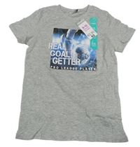 Nové - Sivé melírované tričko s loptou Pep&Co.