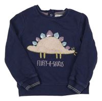 Tmavomodrá mikina s dinosaurom M&S