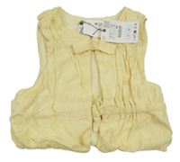 Nové - Vanilková plátenná crop zateplená vesta Zara