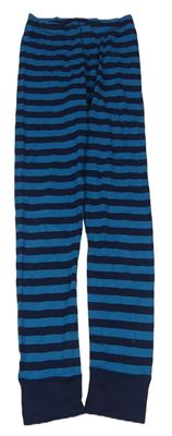 Tmavomodro-modrozelené pruhované spodné nohavice H&M