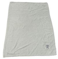 Světlešedá vzorovaná plyšová deka se sloníkem BABY BLANKET