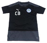 Černo-tmavošedý funkční fotbalový dres se znakem PUMA