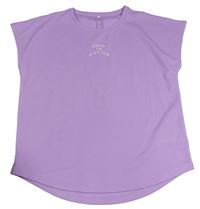 Levandulové sportovní tričko s nápisy H&M