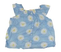 Světlemodrá květovaná halenka s knoflíky H&M