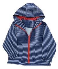 Nové - tmavomodro-biela pruhovaná šušťáková nepromokavá bunda s kapucňou zn. St. Bernard