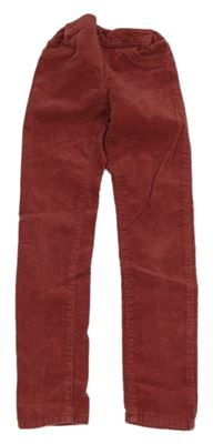 Hrdzavé elastické manšestráky H&M