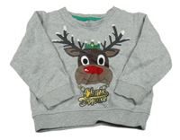 Sivá melírovaná mikina so sobom M&S