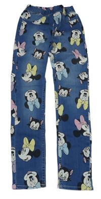Modré riflové džegíny s Minnie H&M