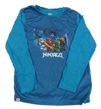 Tmavopetrolejovo-petrolejové pyžamové tričko s lego NINJAGO LEGO