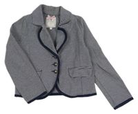 Tmavomodro-biele pruhované teplákové crop sako Debenhams