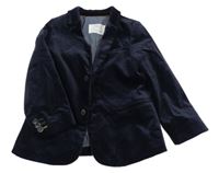 Tmavomodré sametovo/manšestrové sako ZARA