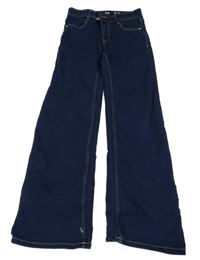 Tmavomodré wide leg teplákové rifle C&A