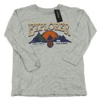 Nové - šedé melírované triko s horami a nápisem St. Bernard