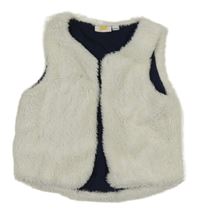 Biela kožušinová podšitá vesta Kids