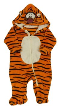 Oranžovo-čierna plyšová kombinéza s kapucí - Tiger Disney
