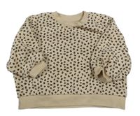 Béžovo-čierno-jahodovo-hnedá vzorovaná oversize mikina George