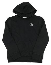 Černá mikina s kapsou a kapucí Adidas