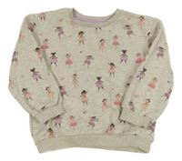 Svetlosivá melírovaná mikina s baletkami Nutmeg