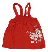 Červený top s motýlikmi KIDS