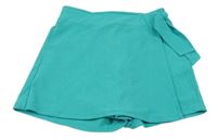 Modrozelené vzorované kraťasy so sukní WE