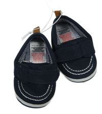 Nové - tmavomodré textilní mokasíny/capáčky PRIMARK vel. 17