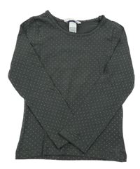 Tmavosivé bodkovaná é tričko H&M