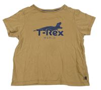 Hnedé tričko s T-Rexem OKaïdi
